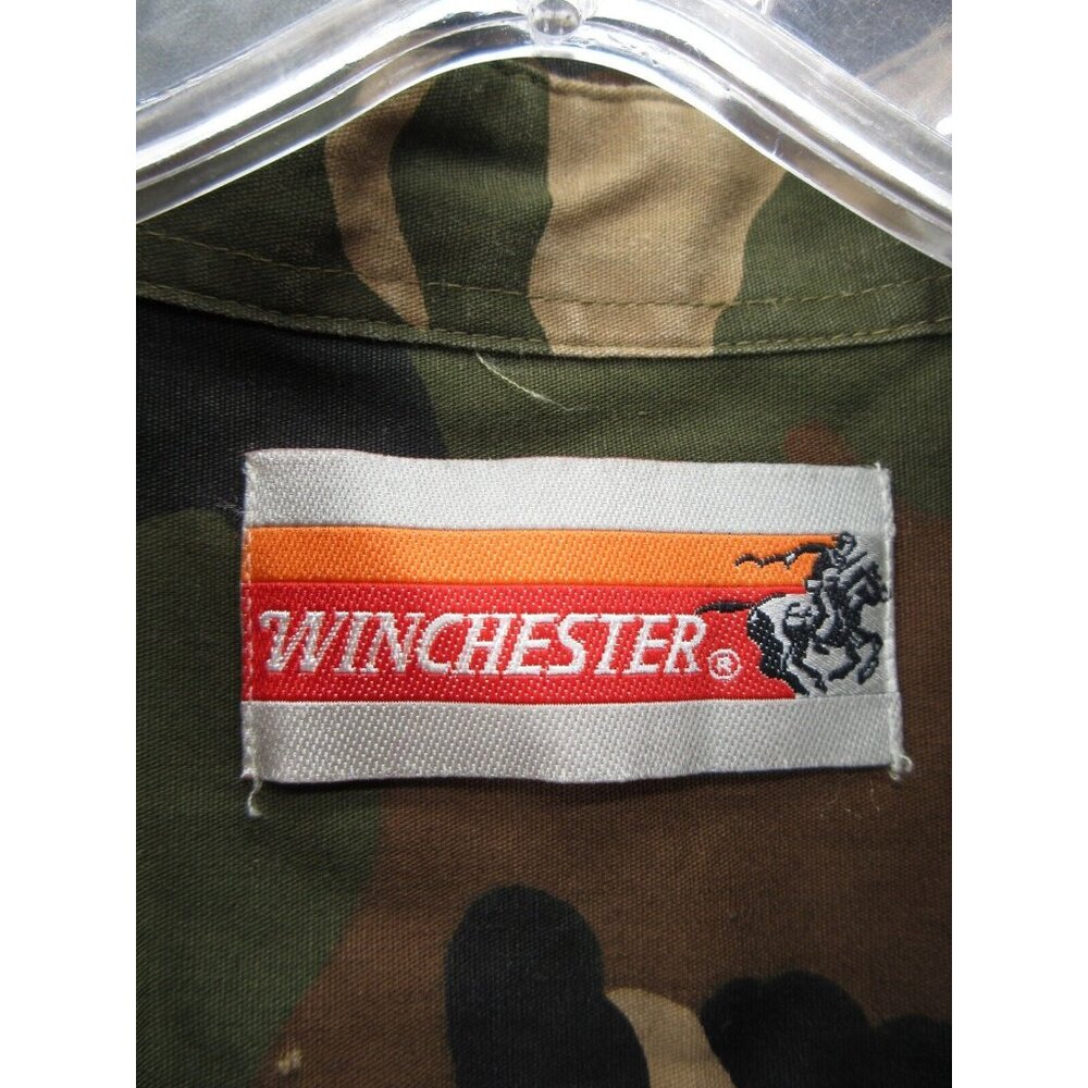 VINTAGE Winchester Shirt XL Button Down Camo Hunting Flap Pockets * - Picture 9 of 11